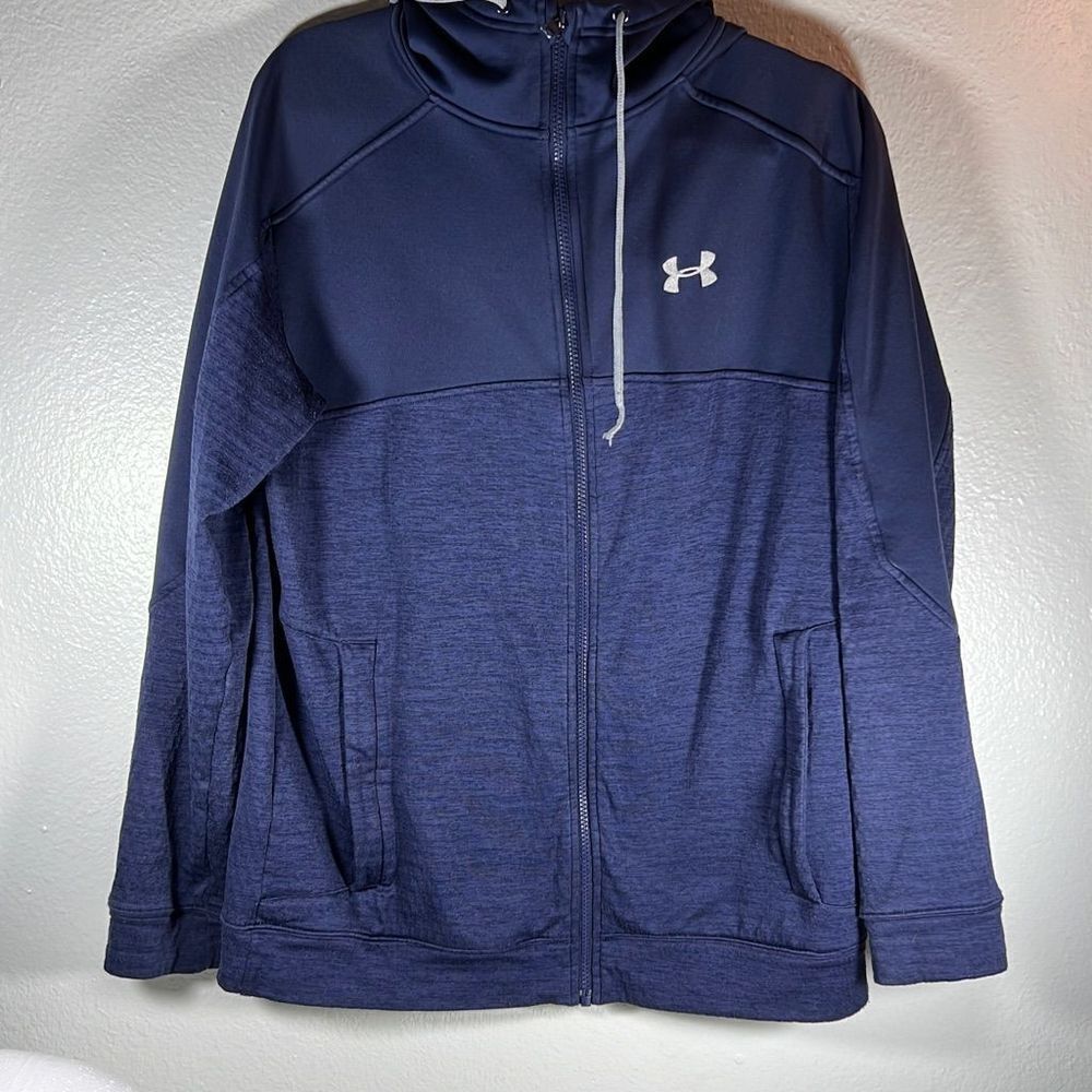 Under Armour Long Sleeve Full Zil Hooded Jacket. Blue. Size Medium